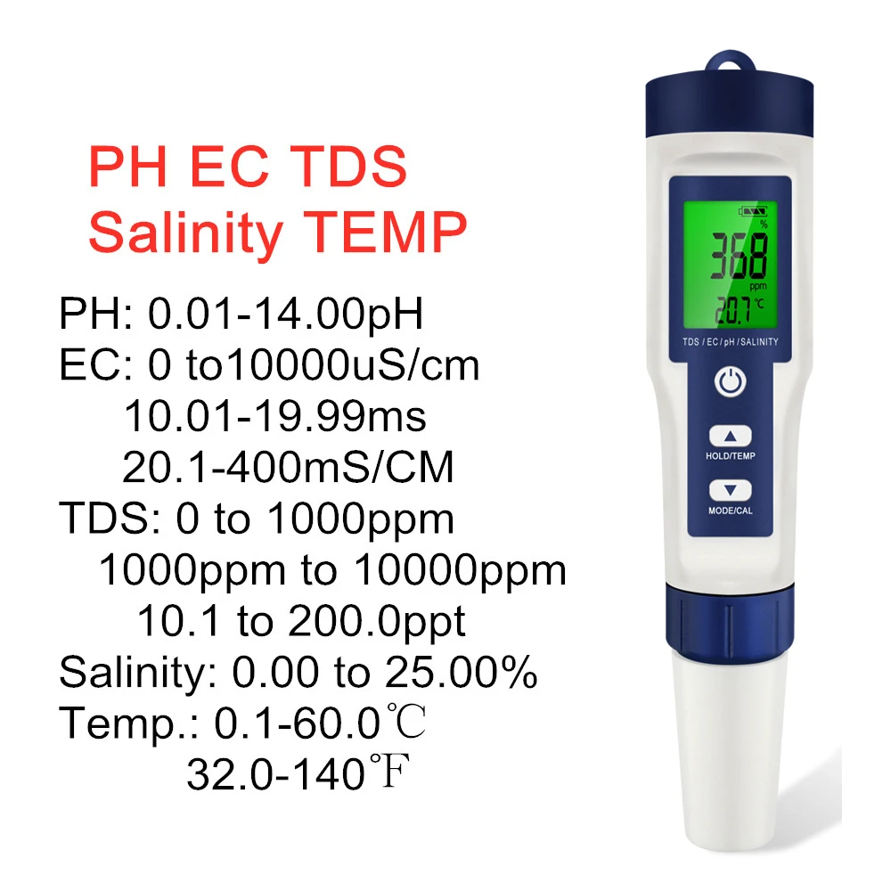 Pengukur PH TDS EC Digital 5 I - Ph Meter Digital Water Tester ulasan dan harga