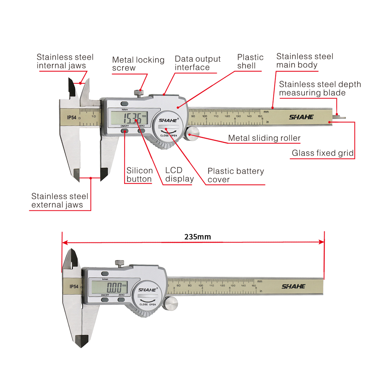 Shahe Caliper 0-150 MM Vernier - Digital Caliper 150Mm Stainless Steel ulasan dan harga